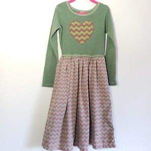 Mignone Girls Chevron Rhinestone Heart Dress 6X